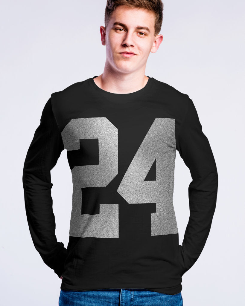 #24 XL HERO NUMBERS Long Sleeve Shirt B/S