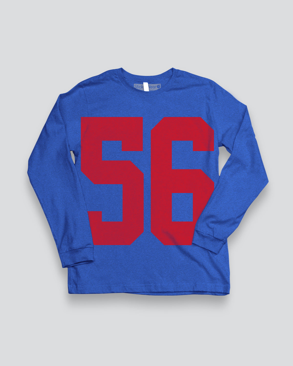 #56 XL HERO NUMBERS Long Sleeve Shirt B/R