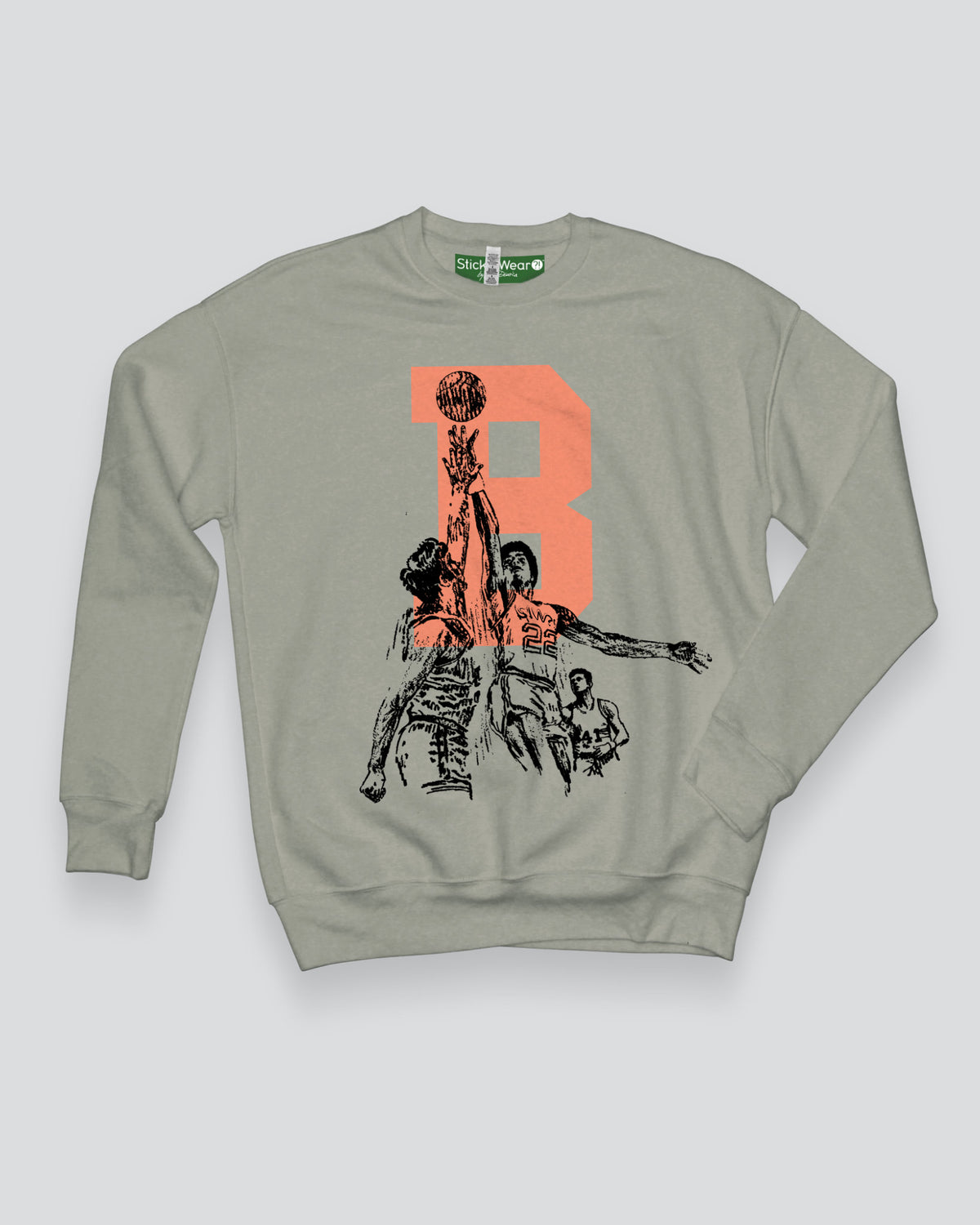 B IS FOR BASKETBALL Big Letter Sponge Fleece Sweatshirt